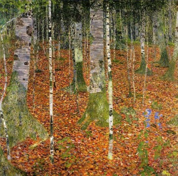 Ferme avec des arbres de bouleau Gustav Klimt Peinture à l'huile